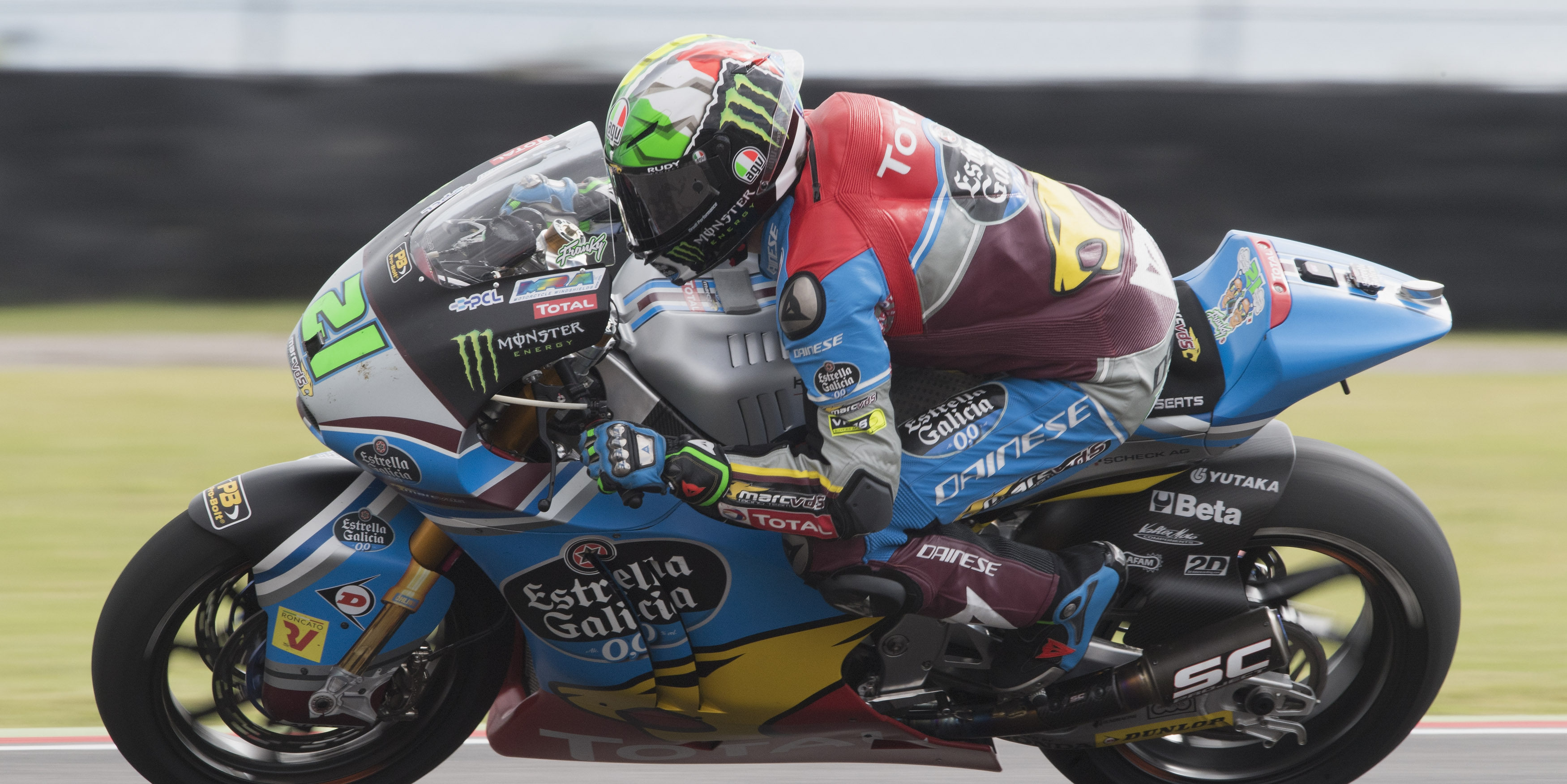 Morbidelli prevails in tense battle as Marquez crashes out