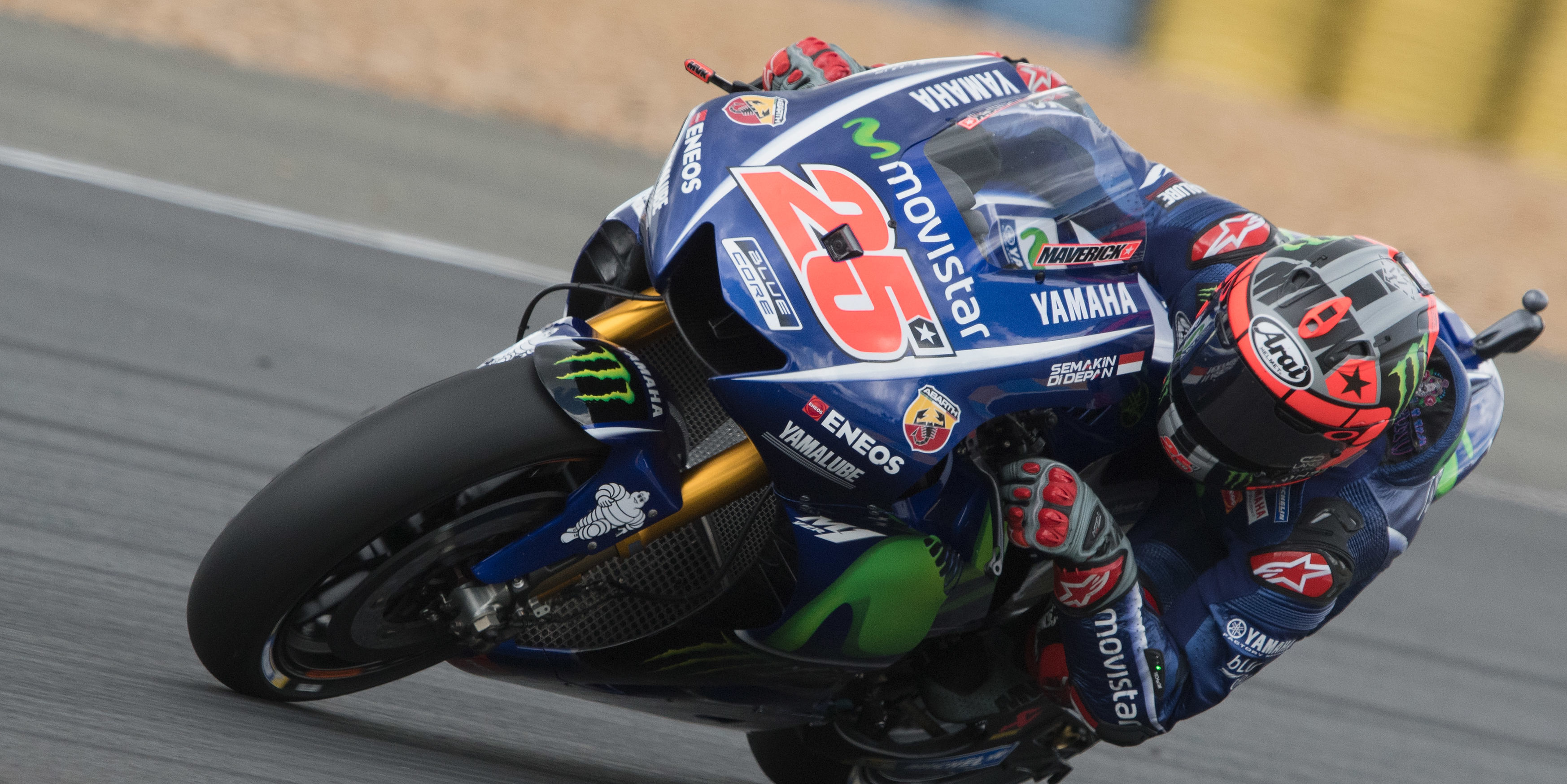 Vinales wins at Le Mans as Rossi crashes out