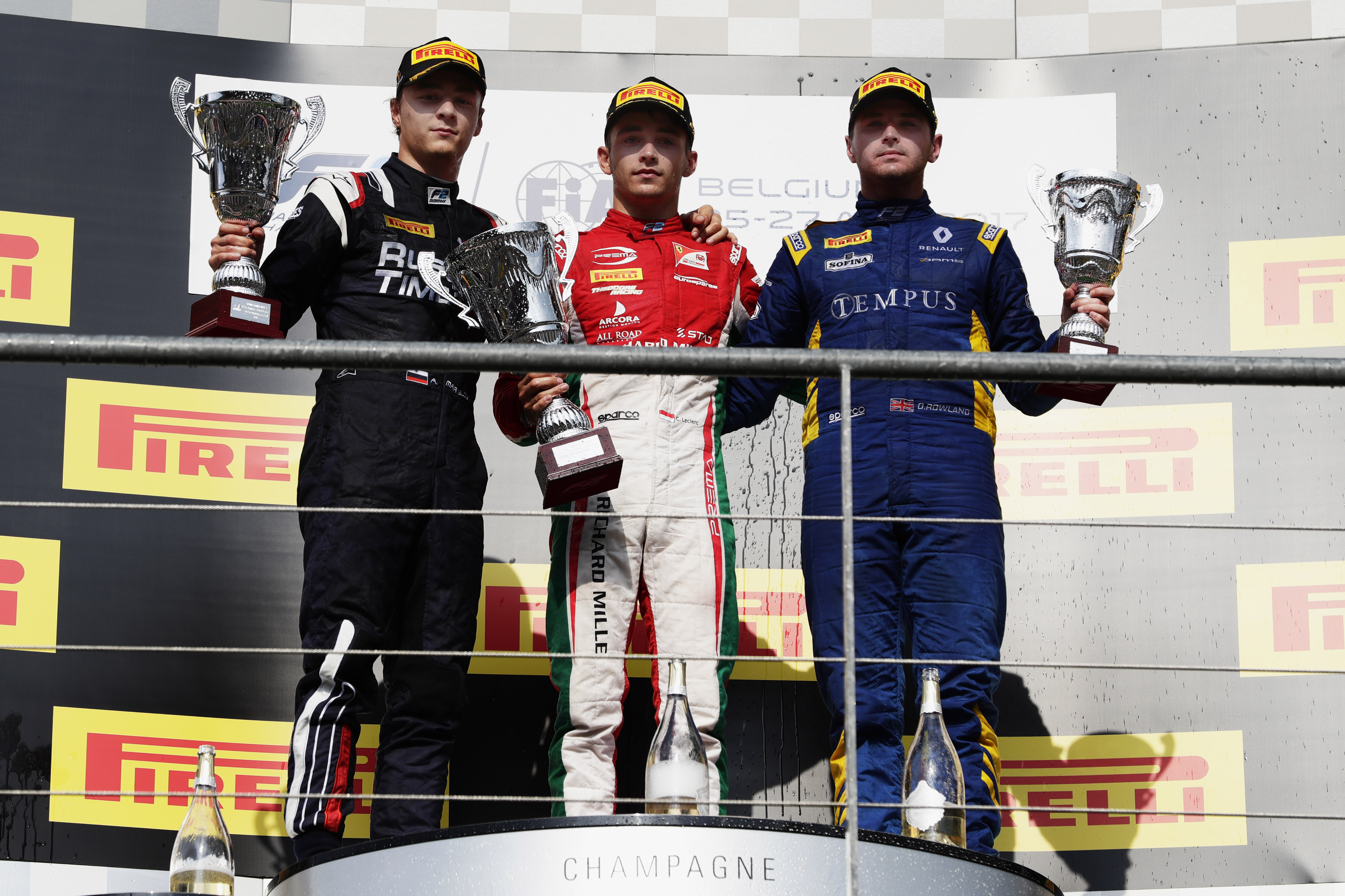 Leclerc dominates F2 feature race at Spa to win by over 25 seconds