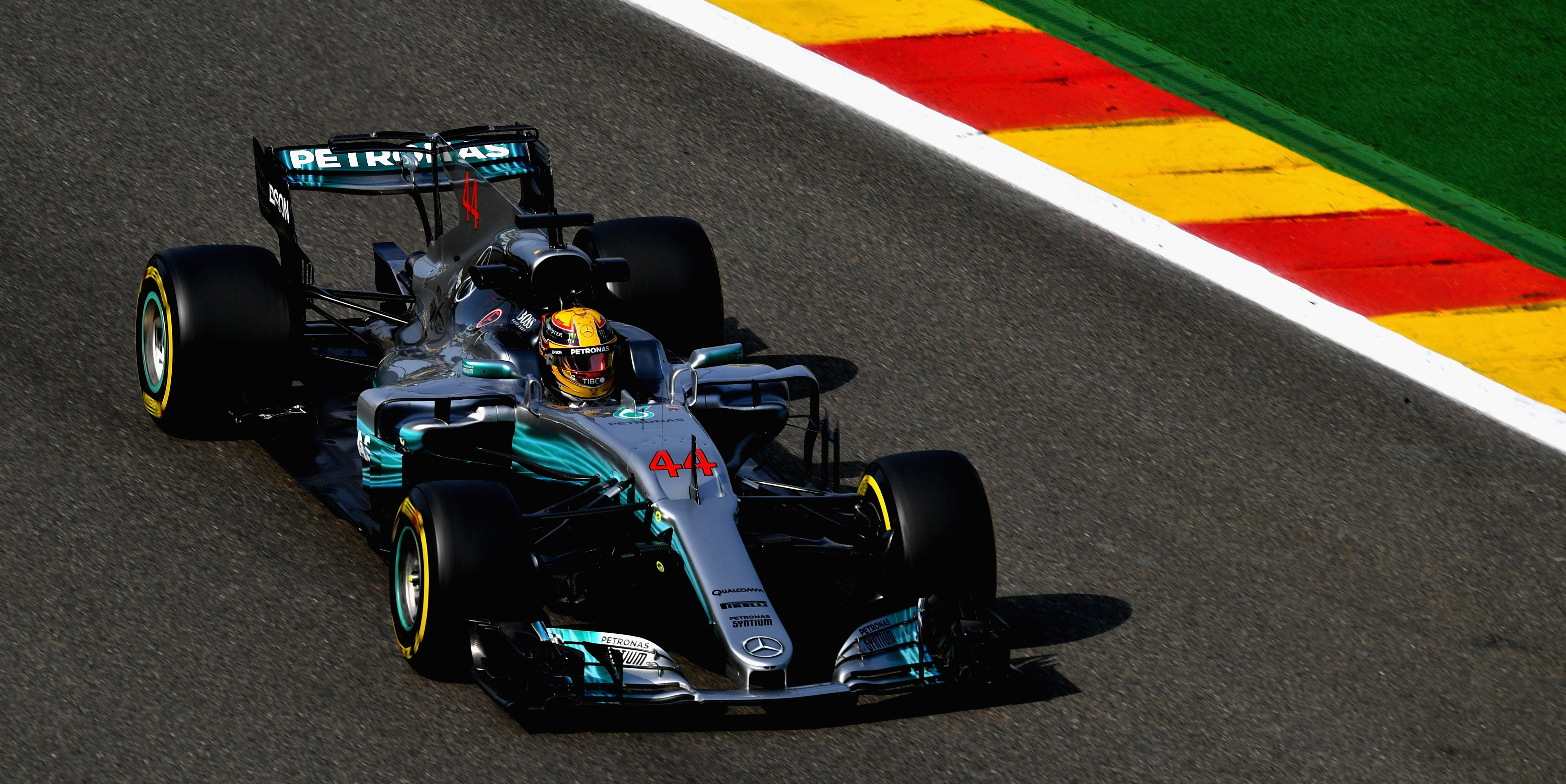 Hamilton fastest in rain-affected second practice session at Spa