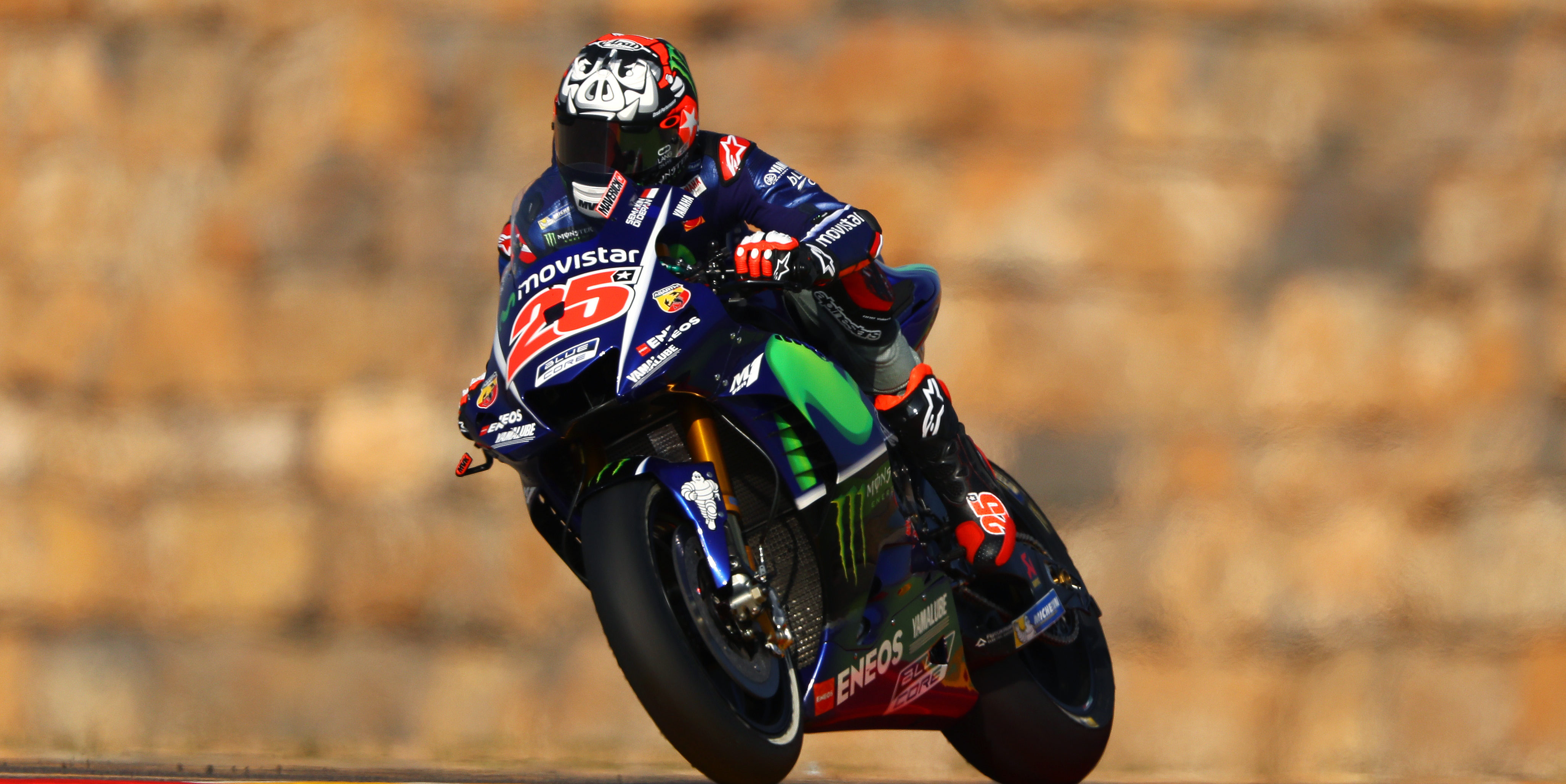 Vinales secures pole as Marquez crashes, Rossi a shock third