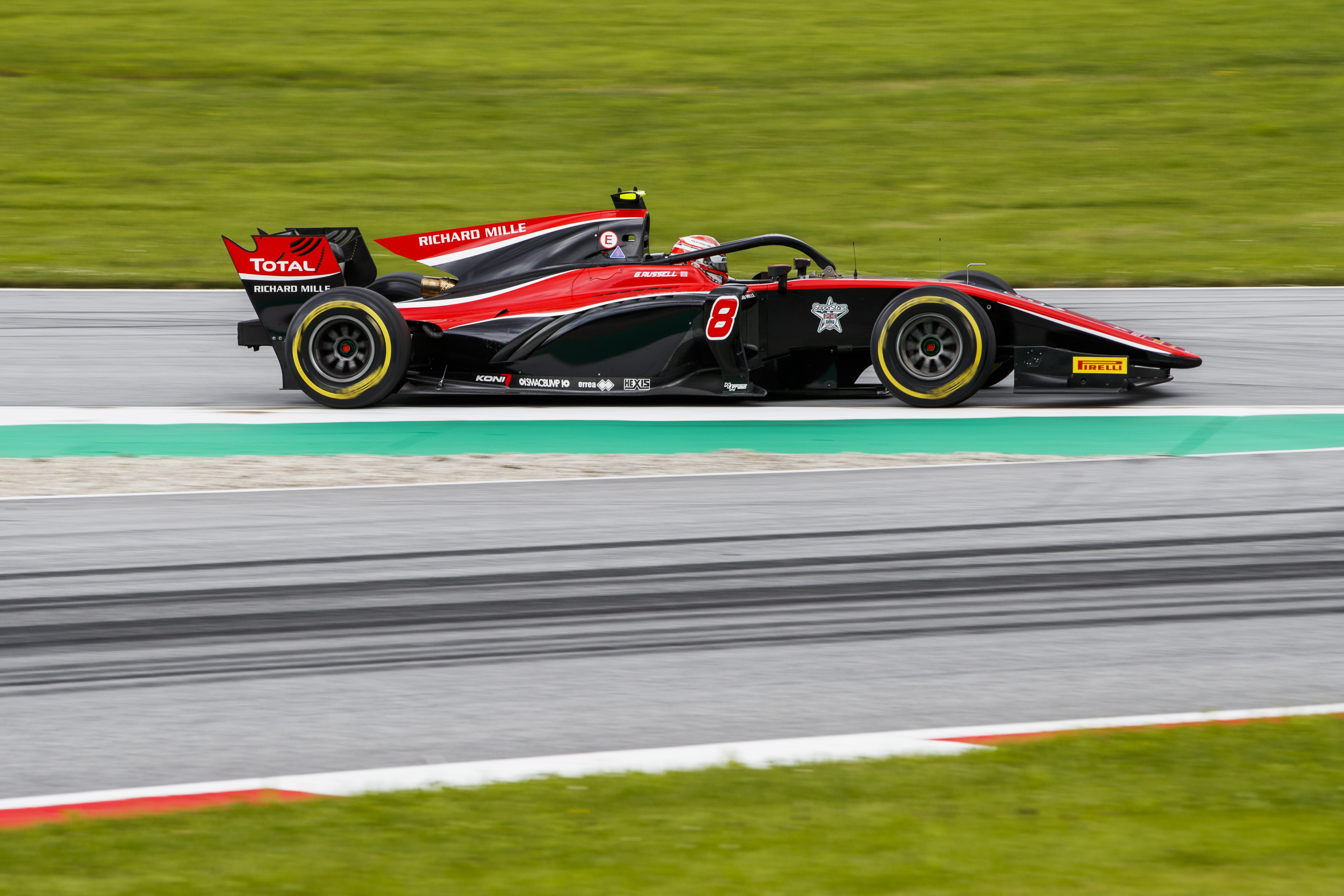 Russell wins frenetic Austria F2 feature race, Norris second