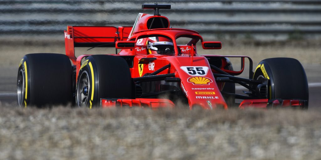 Carlos Sainz during his Scuderia Ferrari debut test run