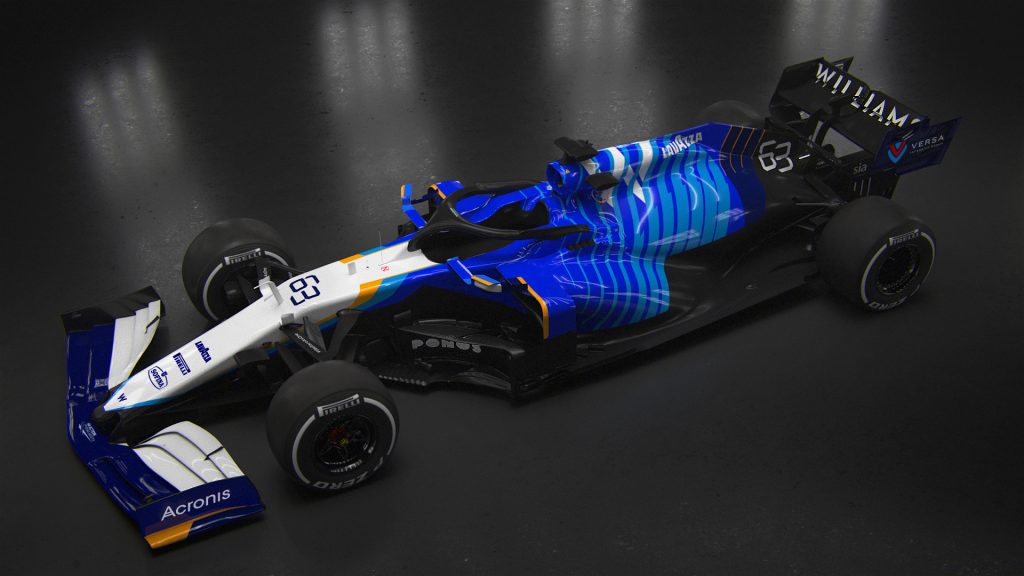 Williams unveils revised livery on FW43B