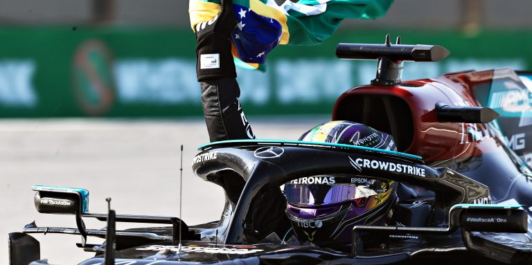 Hamilton handed fine for seatbelt infringement on Brazil victory lap