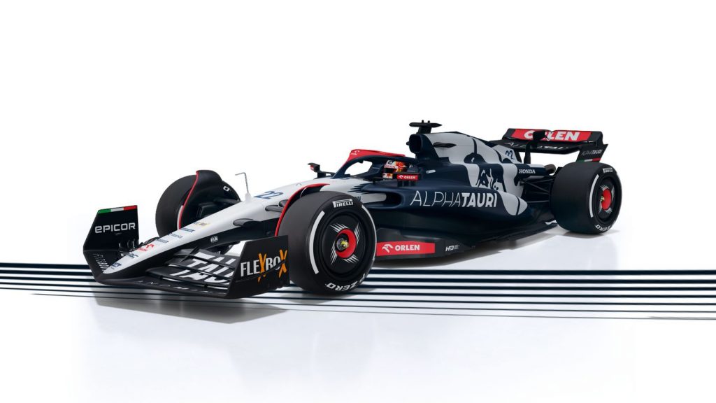 AlphaTauri shows off livery for 2023 F1 car in New York