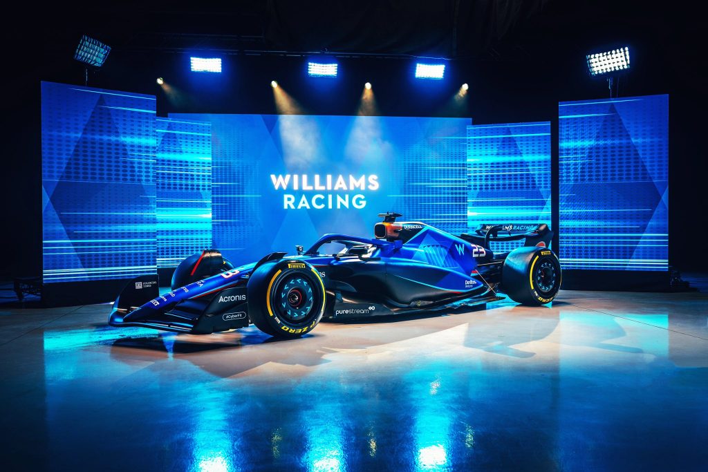 Williams Formula 1 car representing Alex Albon's Austrian Grand Prix high-speed challenge