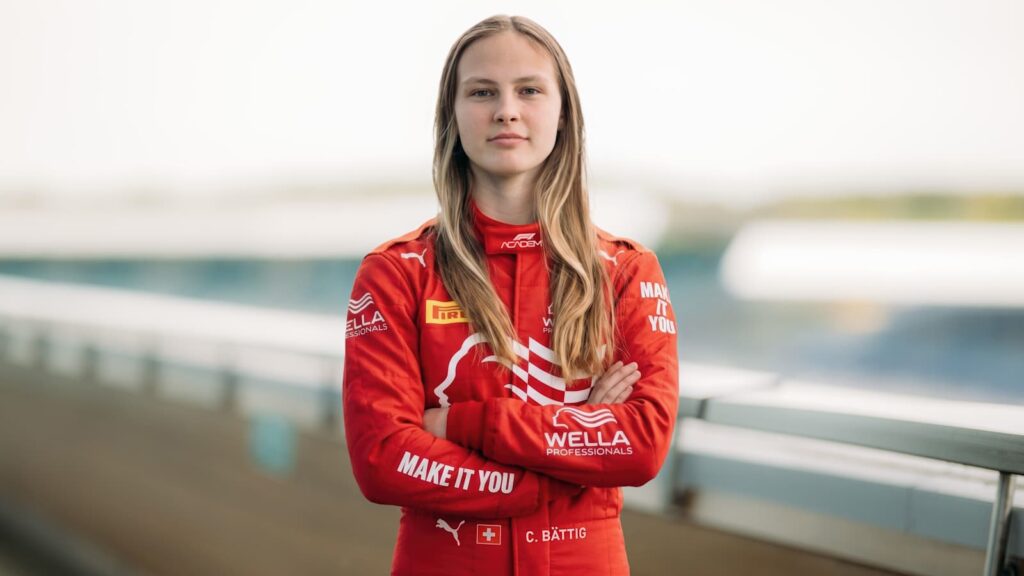 Chiara Battig in Wella Professionals F1 Academy race suit ahead of Silverstone Wild Card debut