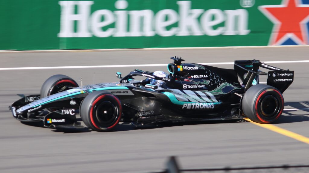 George Russell driving for Mercedes during the 2026 Formula 1 season