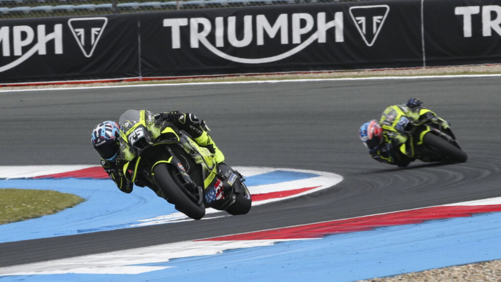 Raul Fernandez riding the Trackhouse Aprilia at Assen in 2026