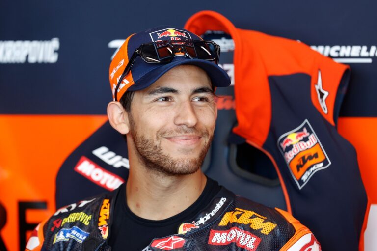 Enea Bastianini riding for Red Bull KTM Tech3 during the 2026 MotoGP season