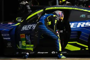 September 26, 2025, Fuji, Shizuoka, Japan: TEAM WRT #46 driver KELVIN VAN DER LINDE (RSA) assiting VALENTINO ROSSI (ITA) during the driver change at the 6 Hours of Fuji, round seven of the 2025 FIA World Endurance Championship at Fuji Speedway, Japan