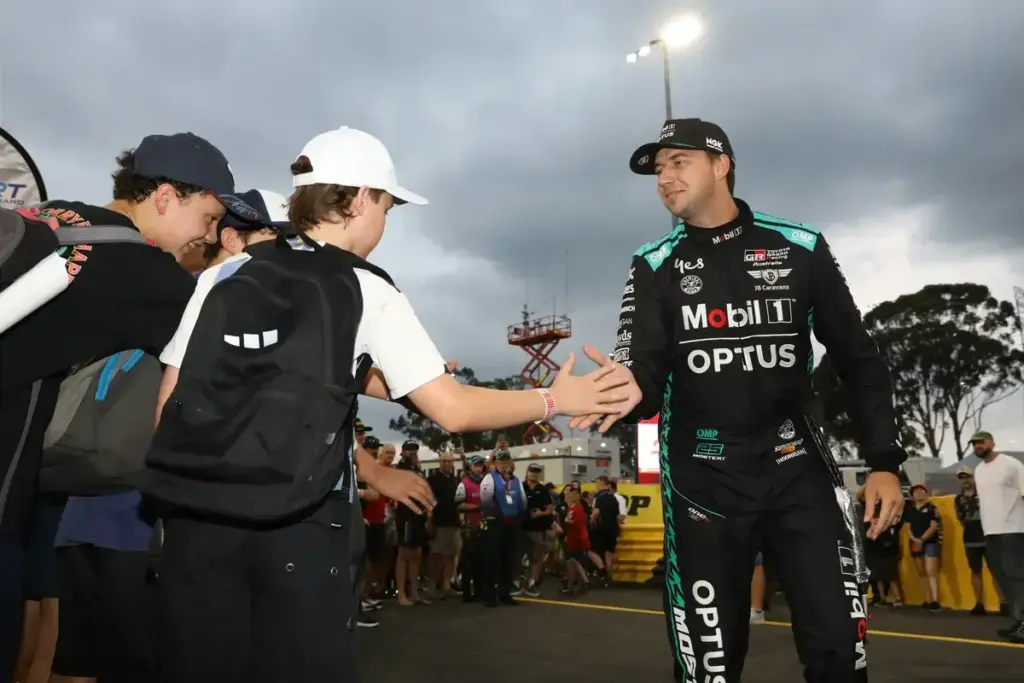 February 21, 2026: CHAZ MOSTERT of #1 Walkinshaw TWG Racing during the 2026 Supercars Championship at Sydney Motorsport Park on February 21, 2026 in Sydney, NSW Australia (Credit Image: © Christopher Khoury/Australian Press Agency via ZUMA Press Wir