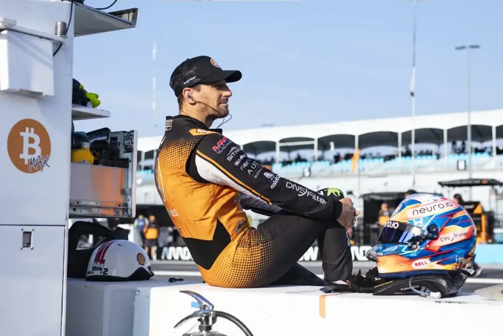 August 16, 2026, Markham, Ontario, Canada: ROMAIN GROSJEAN (18) (CHE) of Geneva, Switzerland suits up on pit road prior to a practice session for the Ontario Honda Dealers Indy at Markham at the The Streets of Markham in Markham ONTARIO. (Credit Imag