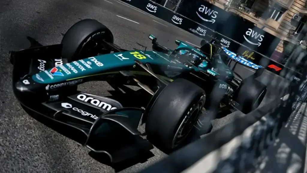Lance Stroll Azerbaijan Grand Prix: Lance Stroll driving his Aston Martin F1 car during the Azerbaijan Grand Prix weekend.