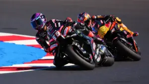 Jorge Martin Yamaha transfer: Jorge Martin racing on his Aprilia during a MotoGP session at Misano.