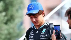 Kimi Antonelli wearing Mercedes gear