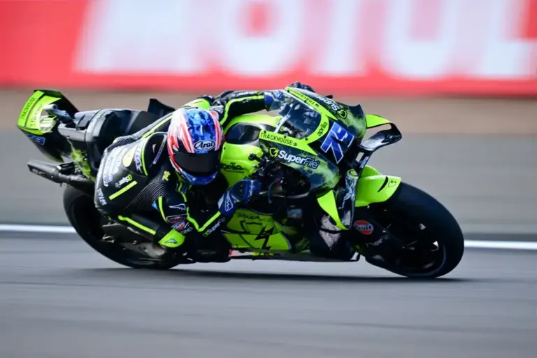 Trackhouse MotoGP Team rider Ai Ogura (79) during the Moto GP Qatar Airways Grand Prix of Great Britain at Silverstone, Towcester, UK on 9 August 2026.