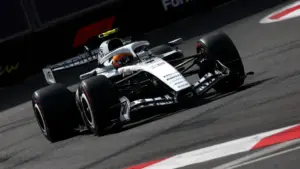 Cadillac F1 brake temperatures: Cadillac Formula 1 car on track